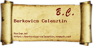 Berkovics Celesztin névjegykártya